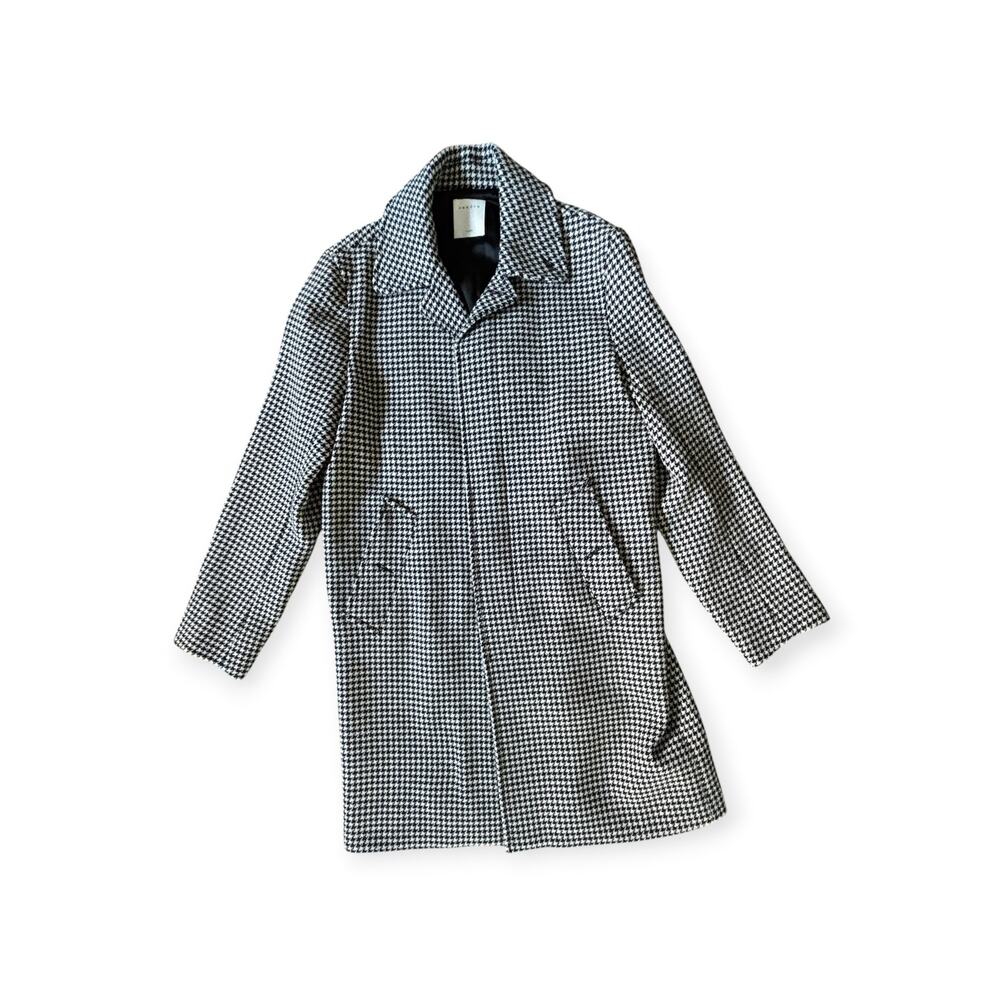 SANDRO PARIS BLACK AND WHITE HOUNDSTOOTH COAT NWT MEDIUM